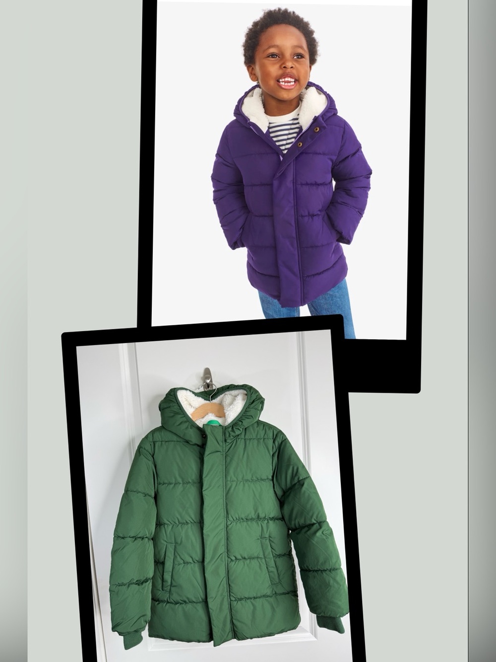 Primary Kids Green Sherpa Lined Hooded Parka Puffer Coat Size 6/7